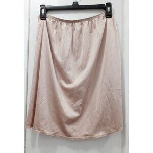 EUC Vassarette Beige Half Slip w/ Lace Edge Slit Women's Size Med & 20" Length